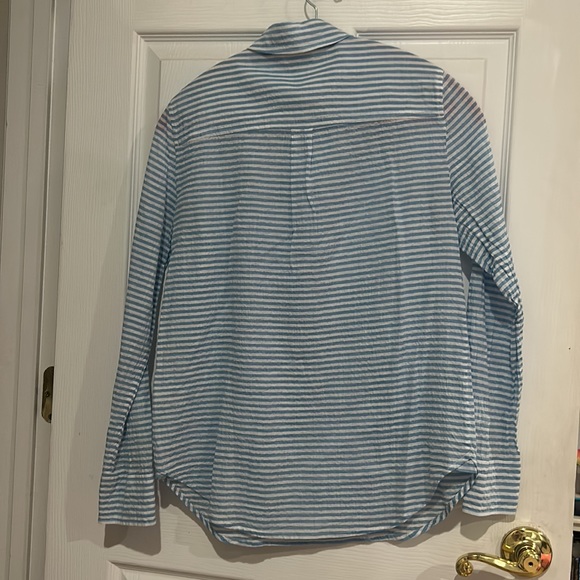 J. Crew NWT Popover stripe top button up crinkled shirt size XS - Picture 4 of 4